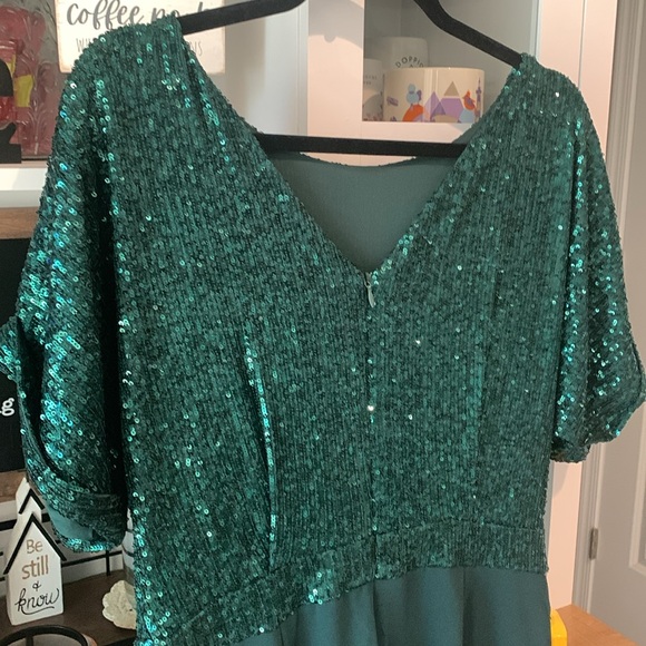 Green Holiday Christmas Pants Romper - Picture 5 of 11